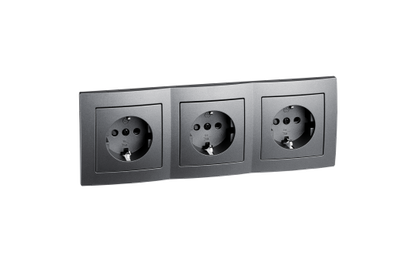 Steckdosen Set McPower Flair ''Beginner 3S'' 4-teilig, anthrazit