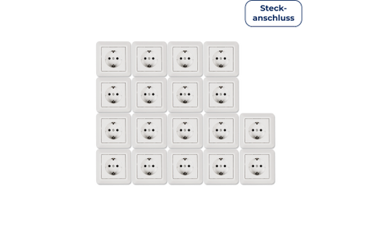 Schutzkontakt-Steckdose McPower ''Cup'' Steckanschluss, 18er-Pack, inkl. Rahmen