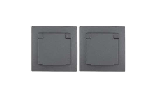 Schutzkontakt-Steckdose McPower ''Flair'', 250V~/16A, UP, IP44, anthrazit,2er-Pack