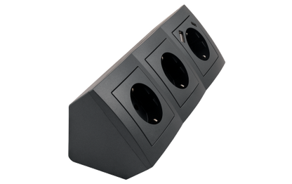 Steckdosenblock McPower ''Flair'' anthrazit, 3-fach Schutzkontakt + USB-C / USB-A