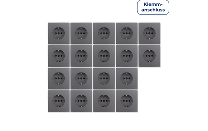 Schutzkontakt-Steckdose McPower ''Shallow'' 250V~/16A, Einsteckschutz, Steckanschluss, 18er-Pack