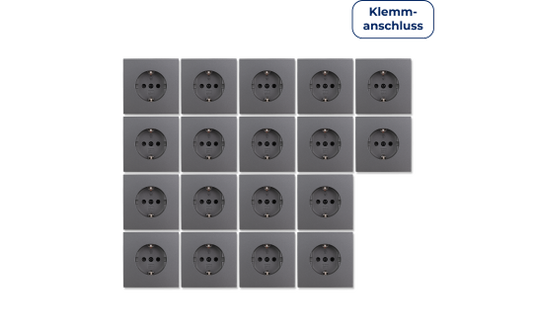 Schutzkontakt-Steckdose McPower ''Shallow'' 250V~/16A, Einsteckschutz, Steckanschluss, 18er-Pack