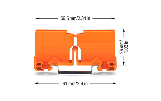 Befestigungsadapter WAGO, Serie 773 - 2,5mm² / 4mm² / 6mm², orange