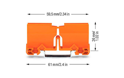 Befestigungsadapter WAGO, Serie 773 - 2,5mm² / 4mm² / 6mm², orange