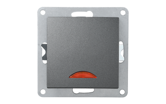 Schalter McPower ''Flair'', 250V~/10A, UP, anthrazit mit Kontroll-Leuchte