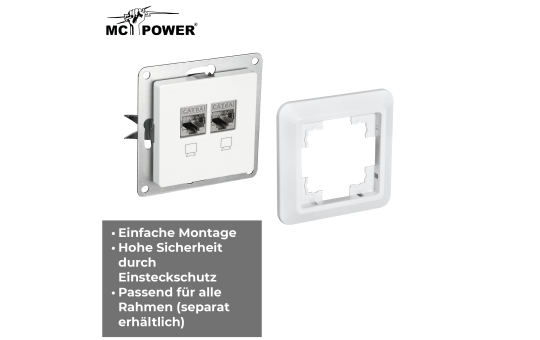 Netzwerk-Dose McPower ''Cup'' CAT6A, UP, vollgeschirmt