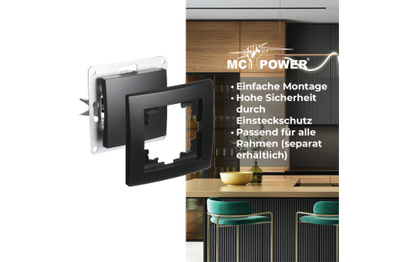Kreuzschalter McPower ''Flair'', 250V~/10A, UP, matt schwarz