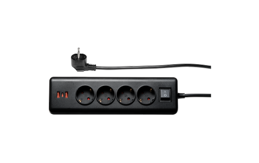 Steckdosenblock McPower, 4x Schutzkontakt, 1x USB-C PD20W, 2x USB-A, 2m Kabel