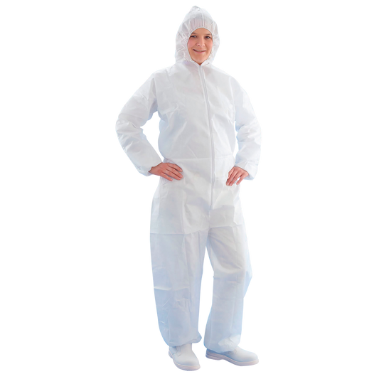 PP-Overall, weiß, mit Kapuze, Typ 40, CAT I, Größe XL