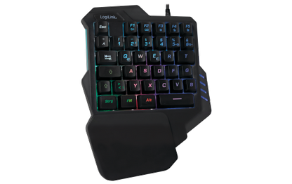Gaming Tastatur, Einhand Keyboard, schwarz, LED Beleuchtung