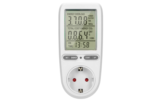 Energiekosten-Messgerät mit LCD-Display, max. 3.680W