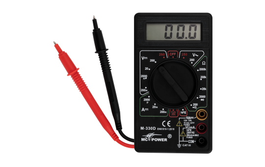 Digitalmultimeter McPower ''M-330D'' schwarz, 3½-stellig, akustischer Durchgangsprüfer