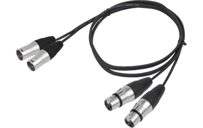 Hochwertiges Verbindungskabel BST ''XLRM-XLRF-1.5X2'' 1m, 2x XLR Stecker u. Buchse