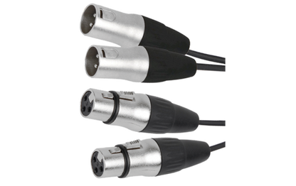 Hochwertiges Verbindungskabel BST ''XLRM-XLRF-1.5X2'' 1m, 2x XLR Stecker u. Buchse