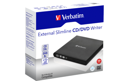 Externer CD/DVD Recorder/ Brenner Verbatim, Slimline, USB 2.0