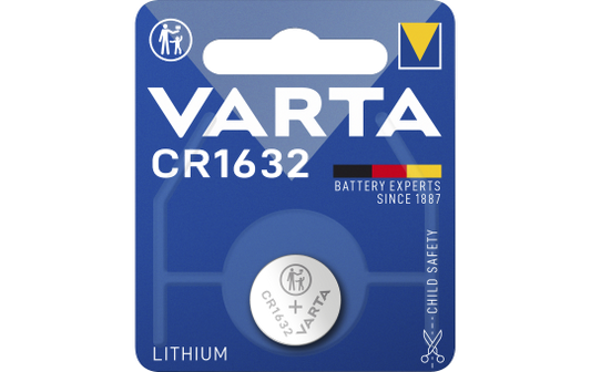 Lithium-Knopfzelle VARTA ''Electronics'',  CR1632 3V, 16x3,2mm, 1er-Blister