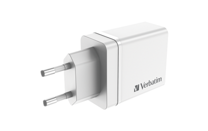 Ladeadapter Verbatim ''CHR-30EU2'', 30W, weiß, 2xUSB-A, 1xUSB-A QC, 1xUSB-C PD