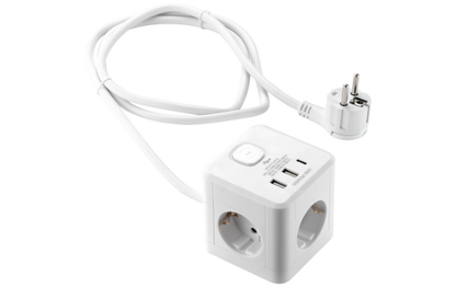 Tischsteckdose McPower ''BW-64'' 3x Steckdose, 2xUSB-A, 1xUSB-C PD20W