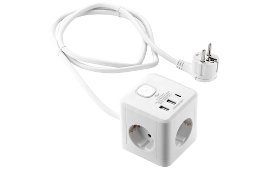 Tischsteckdose McPower ''BW-64'' 3x Steckdose, 2xUSB-A, 1xUSB-C PD20W
