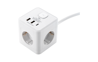 Tischsteckdose McPower ''BW-64'' 3x Steckdose, 2xUSB-A, 1xUSB-C PD20W