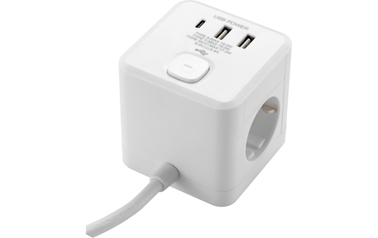Tischsteckdose McPower ''BW-64'' 3x Steckdose, 2xUSB-A, 1xUSB-C PD20W