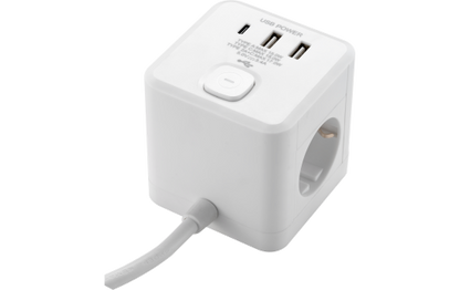 Tischsteckdose McPower ''BW-64'' 3x Steckdose, 2xUSB-A, 1xUSB-C PD20W