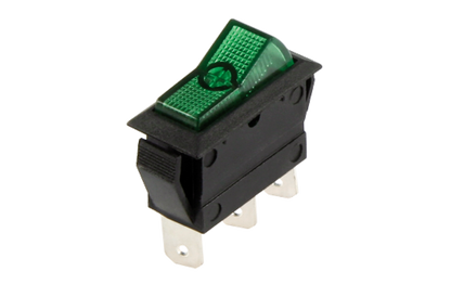 Kfz-Schalter McPower, 3-polig, 12V-250V/20A, grün, Stellungen: EIN/EIN