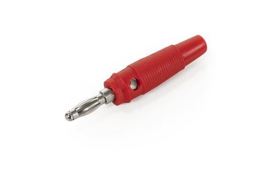 Bananen-Stecker McPower, 4 mm, Querloch, Druckfeder, rot