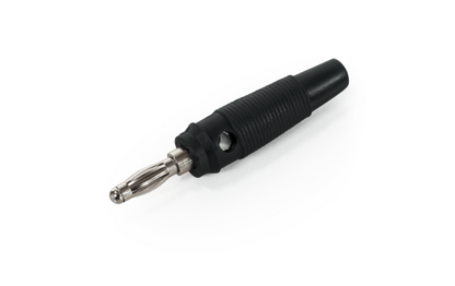 Bananen-Stecker McPower, 4 mm, Querloch, Druckfeder, schwarz, Metall