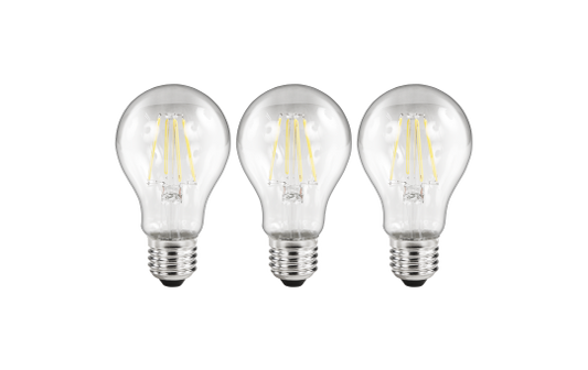 LED Filament Set McShine, 3x Glühlampe, E27, 4W, 470lm, warmweiß, klar