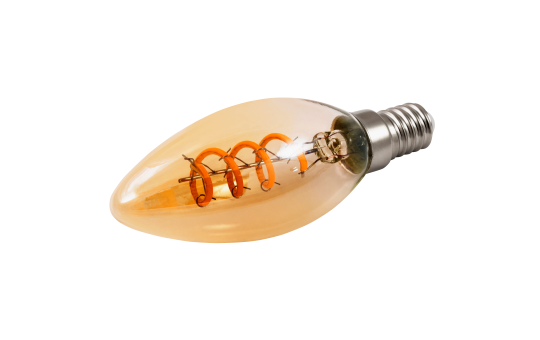 LED Filament Kerzenlampe McShine ''Retro'' E14, 2W, 150lm, warmweiß, goldenes Glas