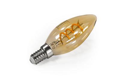LED Filament Kerzenlampe McShine ''Retro'' E14, 2W, 150lm, warmweiß, goldenes Glas