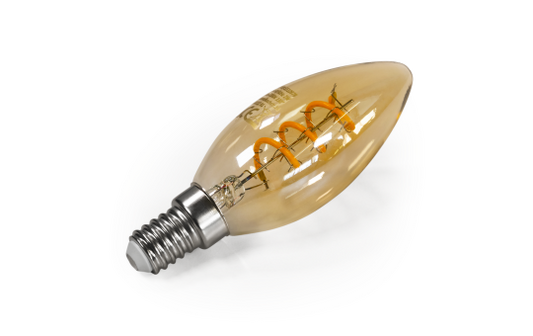 LED Filament Kerzenlampe McShine ''Retro'' E14, 2W, 150lm, warmweiß, goldenes Glas