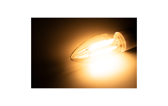 LED Filament Kerzenlampe McShine ''Filed'', E14, 6W, 820 lm, warmweiß, klar