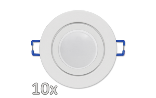 Einbauleuchten-Set McShine, 10xRahmen, 10xLED-Modul, 5W, 440lm, 230V, weiß, IP44