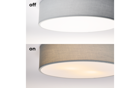 Deckenleuchte EINLICHT ''Fabric'' für 2x E27, Ø38cm, Blaugrau, Stoffschirm