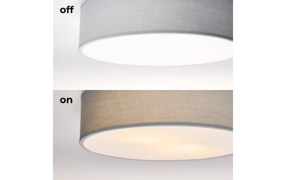 Deckenleuchte EINLICHT ''Fabric'' für 2x E27, Ø38cm, Blaugrau, Stoffschirm