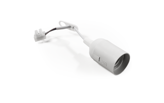 Renovierfassung McShine E27, mit 11cm Kabel und Aufhänger, weiß