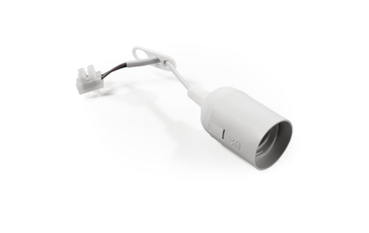 Renovierfassung McShine E27, mit 11cm Kabel und Aufhänger, weiß