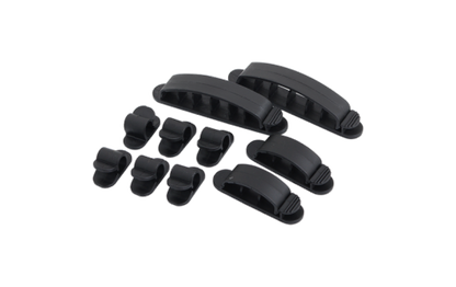 Kabelhalter-Set, ABS, 10 Stk., schwarz, selbstklebend