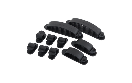 Kabelhalter-Set, ABS, 10 Stk., schwarz, selbstklebend