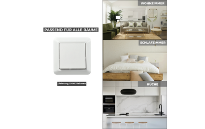 Kreuzschalter McPower ''Cup'', 250V~/10A, UP, weiß