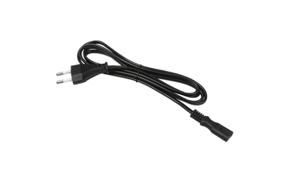 Euro-Netzkabel mit Doppelnutstecker, 1,5m, 0,75mm², schwarz