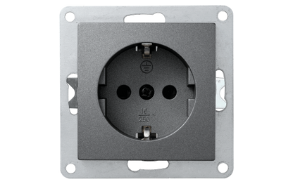 Schutzkontakt-Steckdose McPower ''Flair'', 250V~/16A, Steckanschluss, anthrazit