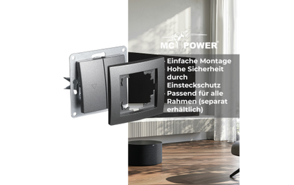 Schutzkontakt-Steckdose McPower ''Flair'', 250V~/16A, Steckanschluss, anthrazit