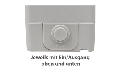 Feuchtraum Steckdose McPower ''Taff'', 250V~/16A, IP44, AP, grau