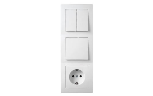 Schalter und Steckdosen Set McPower Flair ''Tür 3-fach'', weiß, 4-teilig