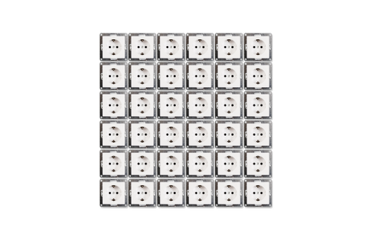 Schutzkontakt-Steckdose McPower ''Flair'' 250V~/16A, Einsteckschutz, 36er-Pack