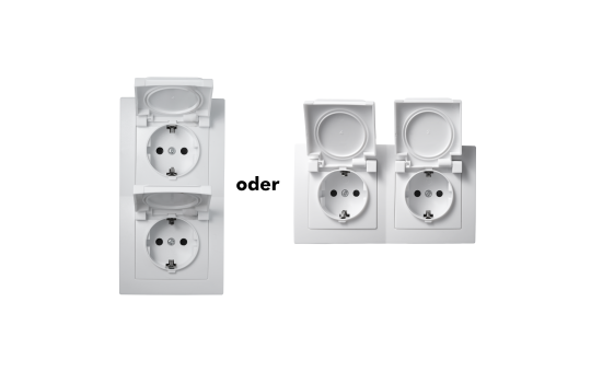 Steckdosen Set McPower Flair ''Beginner 2S-IP44'', 3-teilig, weiß, IP44