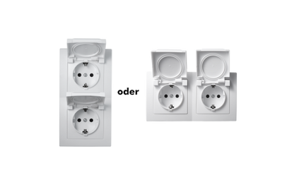 Steckdosen Set McPower Flair ''Beginner 2S-IP44'', 3-teilig, weiß, IP44